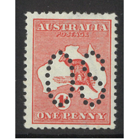 Australia Kangaroo & Map 1st WMK 1d Stamp Die I Perf Large OS SG O2 Mint Unhinged