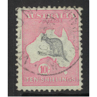 Australia Kangaroo & Map 1st WMK 10/- Grey & Pink Stamp SG14 BW 47A Fine Used