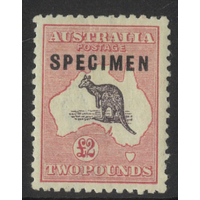 Australia Kangaroo & Map 3rd WMK £2 Purple-black/Rose Stamp Specimen SG45s MUH