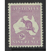 Australia Kangaroo & Map CofA WMK 9d Violet Stamp SG133 Mint Lightly Hinged