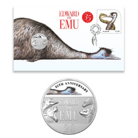Australia 2023 Edward The Emu 20c Coloured Coin Postal Cover/PNC