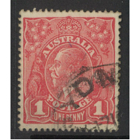 Australia KGV Single Crown WMK Smooth Paper 1d Stamp Red Die II SG21bd Fine Used