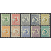 Australia Kangaroo & Map 1st WMK Short Set/10 Stamps SG1/11 MH/MLH (S)