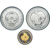 Australia 2000 Sydney Olympics Fine Gold & Silver 3-Coin Proof Set