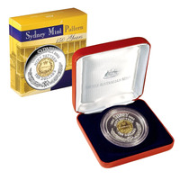 Australia 2003 $10 Sydney Mint Pattern Gold Plated Silver Proof