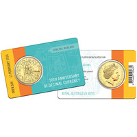 Australia 2016 50th Anniversary Of Decimal Currency OPEN DAY Gold Plated 50c UNC Coin 