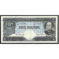 Commonwealth of Australia 1960 £5 Banknote Coombs/Wilson R50 EF #P-26