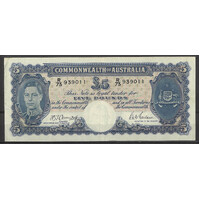 Commonwealth of Australia 1941 £5 Banknote Armitage/Mcfarlane R46 gVF #P-27