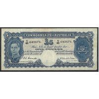 Commonwealth of Australia 1952 £5 Banknote Coombs/Wilson R48 aVF (stains) #P-29