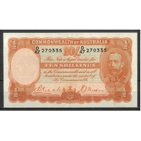 Commonwealth of Australia 1936 Ten Shillings Banknote Riddle/Sheehan R11 EF #P-31