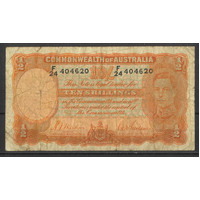 Commonwealth of Australia 1939 Ten Shillings Banknote Sheehan/Macfarlane First Prefix F/24 R12F VG #P-31