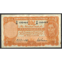 Commonwealth of Australia 1942 Ten Shillings Banknote Armitage/Macfarlane R13 gF #P-32