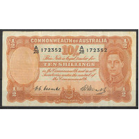 Commonwealth of Australia 1949 Ten Shillings Banknote Coombs/Watt R14 VF+ #P-37