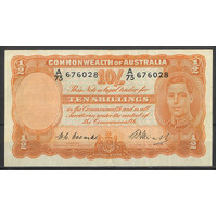 Commonwealth of Australia 1949 Ten Shillings Banknote Coombs/Watt R14 VF #P-37