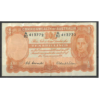 Commonwealth of Australia 1952 Ten Shillings Banknote Coombs/Wilson R15 aVF #P-39