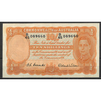 Commonwealth of Australia 1952 Ten Shillings Banknote Coombs/Wilson R15 VF #P-39