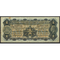 Commonwealth of Australia 1932 £1 Banknote Riddle/Sheehan (Thin Sig.) R27bF First Prefix F+ #P-50