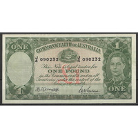 Commonwealth of Australia 1942 £1 Banknote Armitage/Macfarlane R30a aVF/VF #P-55