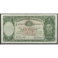 Commonwealth of Australia 1942 £1 Banknote Armitage/Macfarlane R30a aEF #P-56