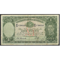 Commonwealth of Australia 1949 £1 Banknote Coombs/Watt R31 F #P-59