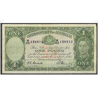 Commonwealth of Australia 1949 £1 Banknote Coombs/Watt R31 aVF/VF #P-60