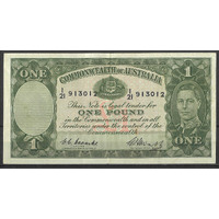 Commonwealth of Australia 1949 £1 Banknote Coombs/Watt R31 VF/VF+ #P-60