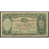 Commonwealth of Australia 1952 £1 Banknote Coombs/Wilson R32 F #P-63