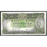 Commonwealth of Australia 1953 £1 Banknote Coombs/Wilson R33 gVF #P-67