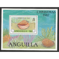Anguilla 1987 $6 Christmas/Shell Mini Sheet SG 787 Mint Unhinged 22-3