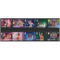 Great Britain 2024 Celebrating 30 Years of the Spice Girls Set/10 Stamps MUH