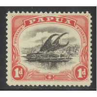 Papua 1910 1d Stamp Lakatoi Small Papua p11 Sideways Watermark SG60 MLH 33-14