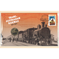 Trans - Australian Railway Train 1917 - 2017 PNC Stamp & $1 UNC Coin Cover RAM