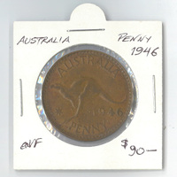 Australia 1946 Penny - Low Mintage aVF Condition