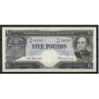 Commonwealth of Australia 1954 £5 Banknote Coombs/Wilson gEF R49 #P-24