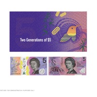 Australia 2016 $5 Five Dollar Two Generations Banknote in Presentation Folder
