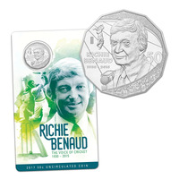Australia 2017 Richie Benaud - The Voice Of Cricket 50c UNC 