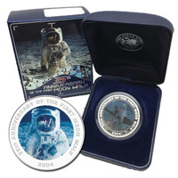 Australia 2004 $1 35th Anniversary Of The First Moon Walk 1oz Silver Hologram Proof Coin