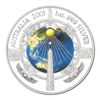 Australia 2001 $1 Millennium Silver 1oz Colour Proof Coin