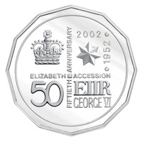 Australia 2002 50c Fiftieth Anniversary - Accession of Queen Elizabeth II Silver Proof Coin 