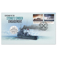 Australia 2014 Sydney Emden Engagement Stamp & 50c UNC Coin Cover - PNC