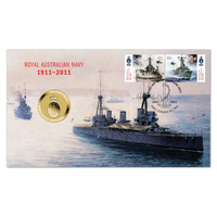 Australia 2011 Royal Australian Navy Stamp & $1 UNC Coin Cover - PNC