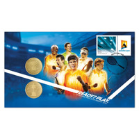 Australia 2012 Australian Open Tennis Melbourne Stamp & 2x $1 UNC Coin Cover - PNC