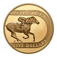 Australia 2000 $5 Five dollars Phar Lap Al/Bronze Proof Coin