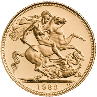 UK 1983 Elizabeth II Gold Sovereign Proof Coin in Original Box with CofA