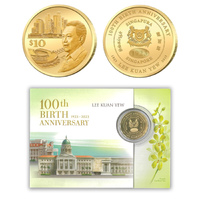Singapore 2023 Birth Centenary of Lee Kuan Yew $10 UNC Coin in Card