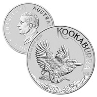 Australia 2024 Kookaburra King Charles III 1oz Fine Silver Bullion $1 Coin in Capsule 