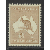 Australia Kangaroo Stamp 2nd WMK 2/- Light Brown SG 29 Mint Lightly Hinged #AUBK