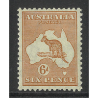 Australia Kangaroo Stamp Small Multi WMK 6d Chestnut SG 107 BW 22A MUH #AUBK
