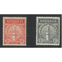 Australia 1935 ANZAC Set of 2 Stamps SG154/55 Mint Unhinged #AUBK