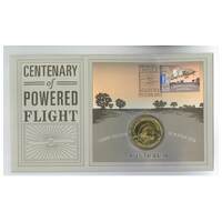 Australia 2010 Centenary of Powered Flight Stamp & $1 Coin PNC